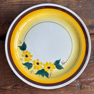 Vintage 1950s Mid Century Yellow Flower Brown Eyed Susan Dinnerware Set