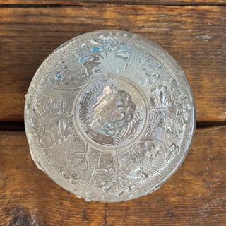 Vintage Mid-Century Grape Pattern Embossed Glass Candy Dish