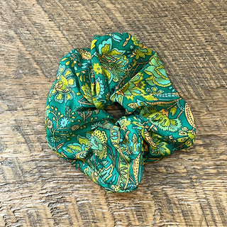 Hippie Bohemian Silk Floral Scrunchies