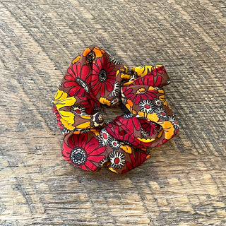 Hippie Bohemian Silk Floral Scrunchies