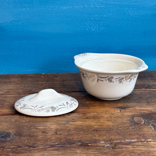 Vintage Small White Floral Sugar Bowl With Lid