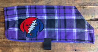 Grateful Dead Purple Plaid Fleece Dog Coat