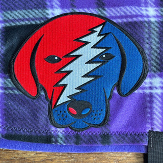 Grateful Dead Purple Plaid Fleece Dog Coat