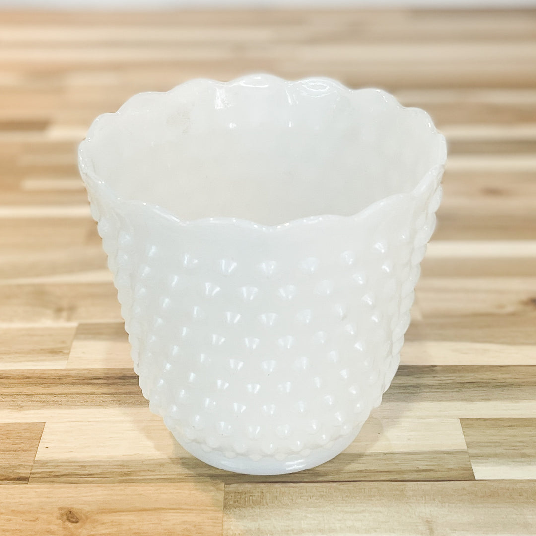 Vintage Fire King Hobnail Milk Glass Planter