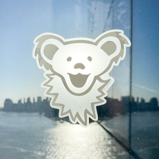 Grateful Dead Small White Bear Face Transparent Sticker