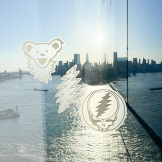 Grateful Dead White Thirteen Point Bolt Transparent Sticker
