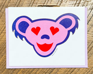 Grateful Dead Love Bear Greeting Card