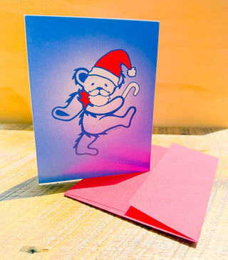 Grateful Dead Big Santa Bear Greeting Card