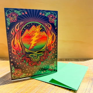 Grateful Dead Scarlet Fire Steal Your Face Greeting Card