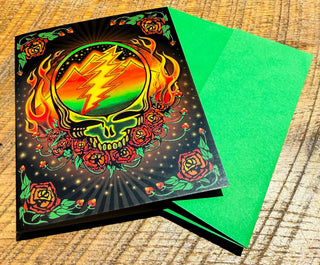 Grateful Dead Scarlet Fire Steal Your Face Greeting Card