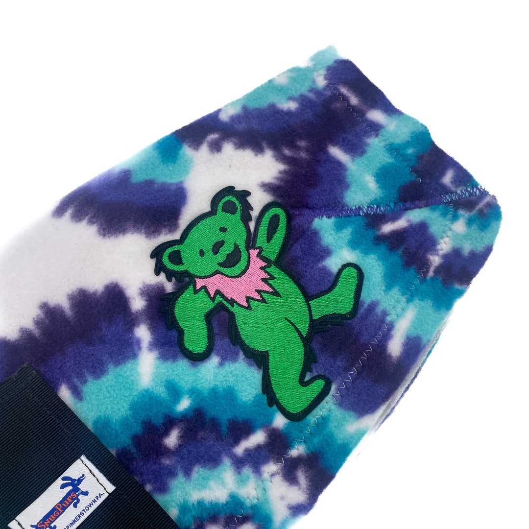 Grateful Dead Blue Tie Dye Fleece Dog Coat