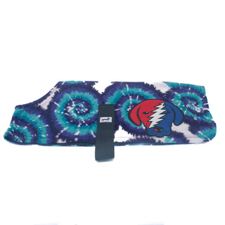 Grateful Dead Blue Tie Dye Fleece Dog Coat