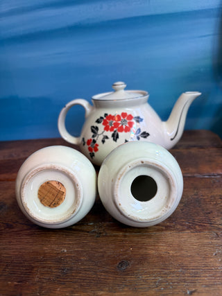 Antique 1940s Hall's Superior China Red Poppy Radiance Kitchen Set