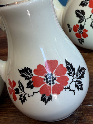 Antique 1940s Hall's Superior China Red Poppy Radiance Kitchen Set
