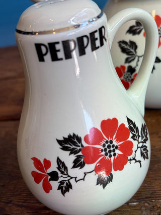 Antique 1940s Hall's Superior China Red Poppy Radiance Kitchen Set