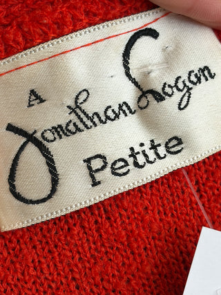 Vintage 1960 1970s Orange Mod Knit Mini Dress