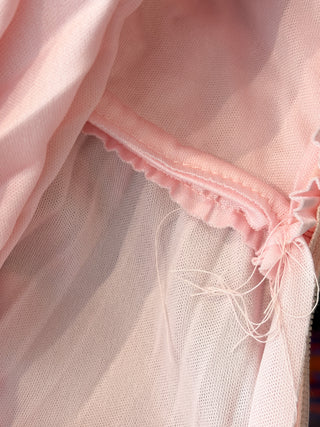 Vintage 1970s Vicky Vaughn Bubble Gum Pink Pleated Maxi Dress