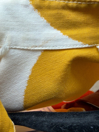 Vintage 1960s Yellow & Orange Circles Women's Button Up