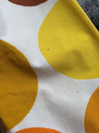 Vintage 1960s Yellow & Orange Circles Women's Button Up