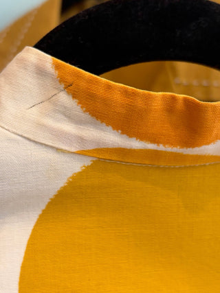 Vintage 1960s Yellow & Orange Circles Women's Button Up