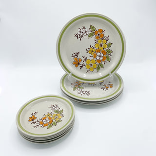 Vintage 1970s Country Casual Stoneware 10" Dinner Plates