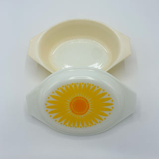 Vintage Yellow Sunflower Pyrex Casserole Dish 043