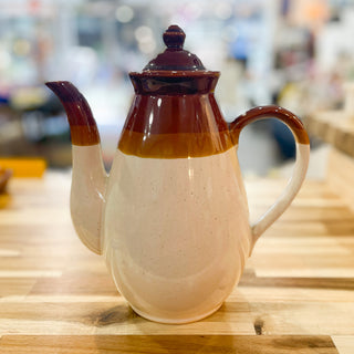 Vintage 1970's Brown Ceramic Coffee Pot
