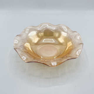 Vintage Mid-Century 1950's Flora Gold Glass Bowl