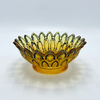 Vintage 1970s Yellow Petals Glass Decorative Bowl