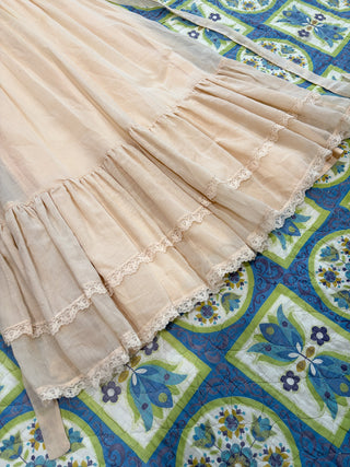 Vintage 1970s Renaissance Regency Inspired Maxi Prairie Candi Jones Dress