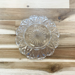 Vintage Mid-Century Pressed Glass Flower Dish
