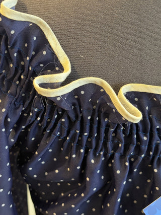 Vintage 1970s Kleemeier Hof Maxi Polka Dot Garden Party Prairie Dress