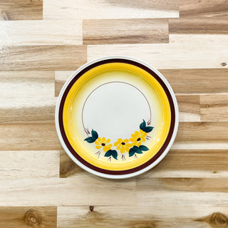 Vintage 1950s Mid Century Yellow Flower Brown Eyed Susan Dinnerware Set