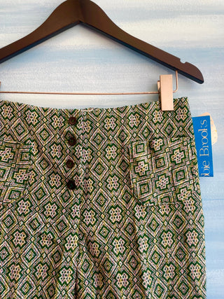 Vintage 1960s 1970s Bobby Brooks Green Flare Pants DEADSTOCK with Tags.