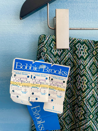 Vintage 1960s 1970s Bobby Brooks Green Flare Pants DEADSTOCK with Tags.