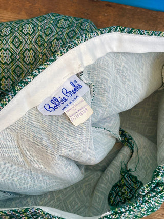 Vintage 1960s 1970s Bobby Brooks Green Flare Pants DEADSTOCK with Tags.