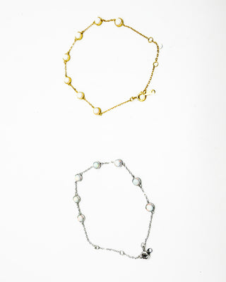 Opal Charm Stacking Bracelet