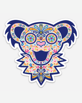 Grateful Dead Paisley Bear Face Sticker