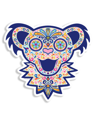 Grateful Dead Paisley Bear Face Sticker