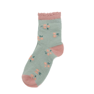 Blue and Pink Floral Socks