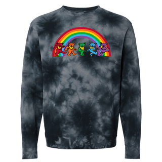 Grateful Dead Rainbow Bears Tie Dye Unisex Crewneck Sweatshirt PRE ORDER SHIPS MID MARCH