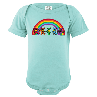 Grateful Dead Rainbow Bears Baby Short Sleeve One Piece