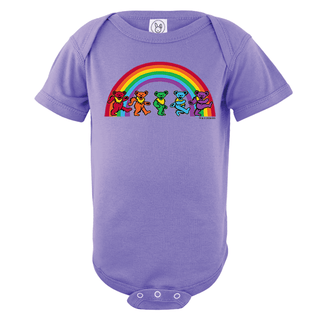 Grateful Dead Rainbow Bears Baby Short Sleeve One Piece