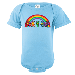 Grateful Dead Rainbow Bears Baby Short Sleeve One Piece