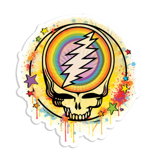 Grateful Dead Rainbow Splatter Steal Your Face Sticker