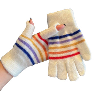 Rainbow Stripe Touchscreen Gloves