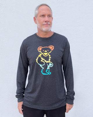 Grateful Dead Retro Stripes Bear Unisex Longsleeve T