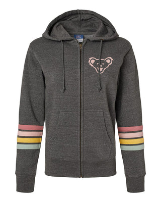Grateful Dead Sunset Bear Women's Stripes Zip Hoodie - PRE ORDER ships late OCTOBER