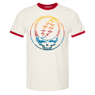 Grateful Dead Retro Stripes Stealie Ringer T