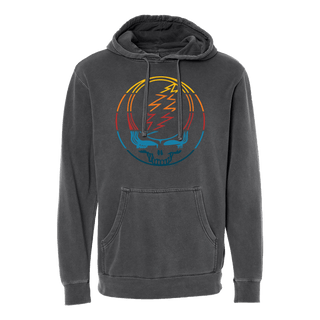 Grateful Dead Retro Stripes Stealie Pigment Dyed Unisex Hoodie